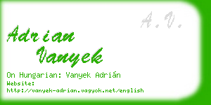 adrian vanyek business card