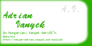adrian vanyek business card